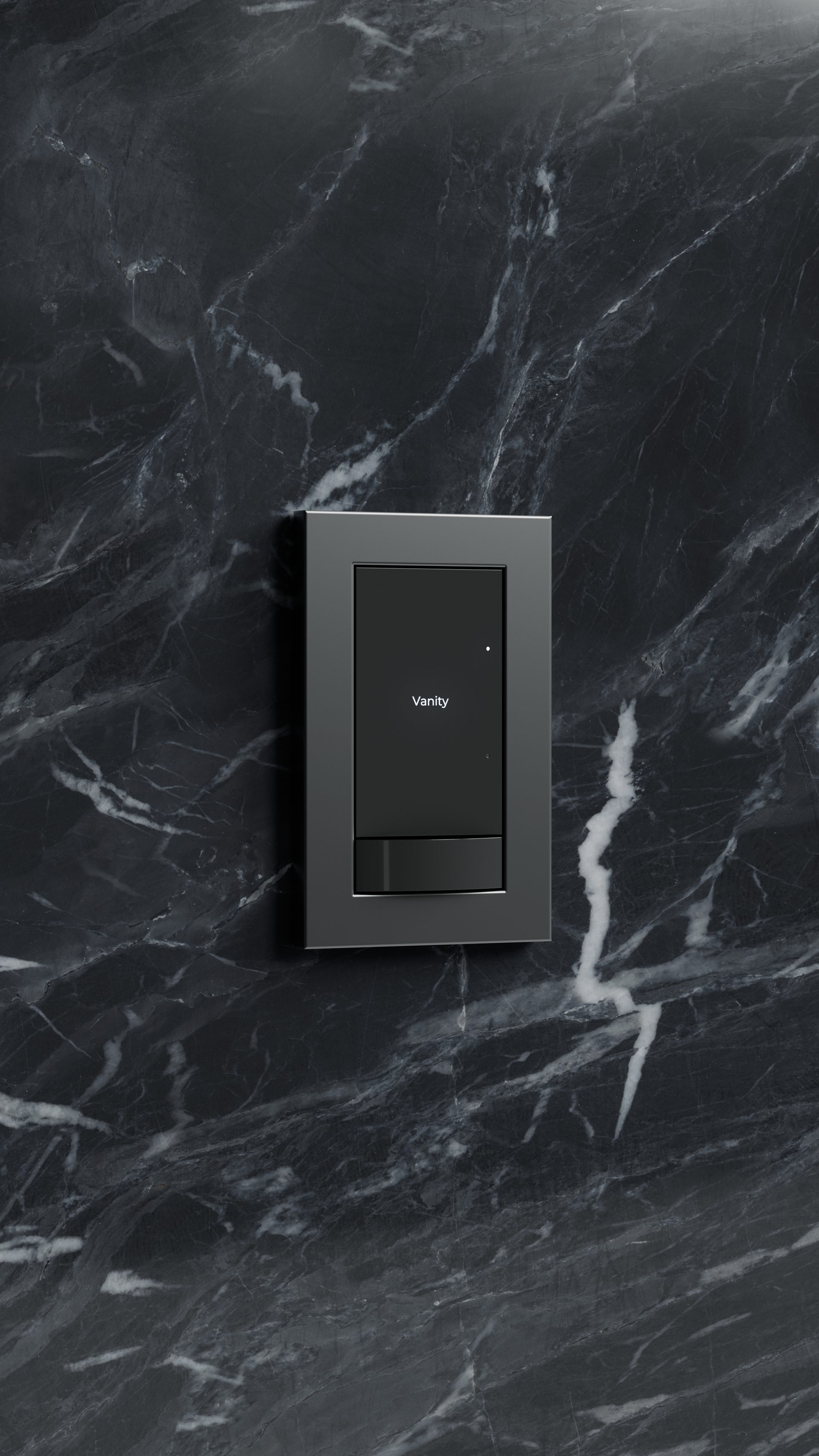 Control4 automated vanity lighting scene in luxury bathroom