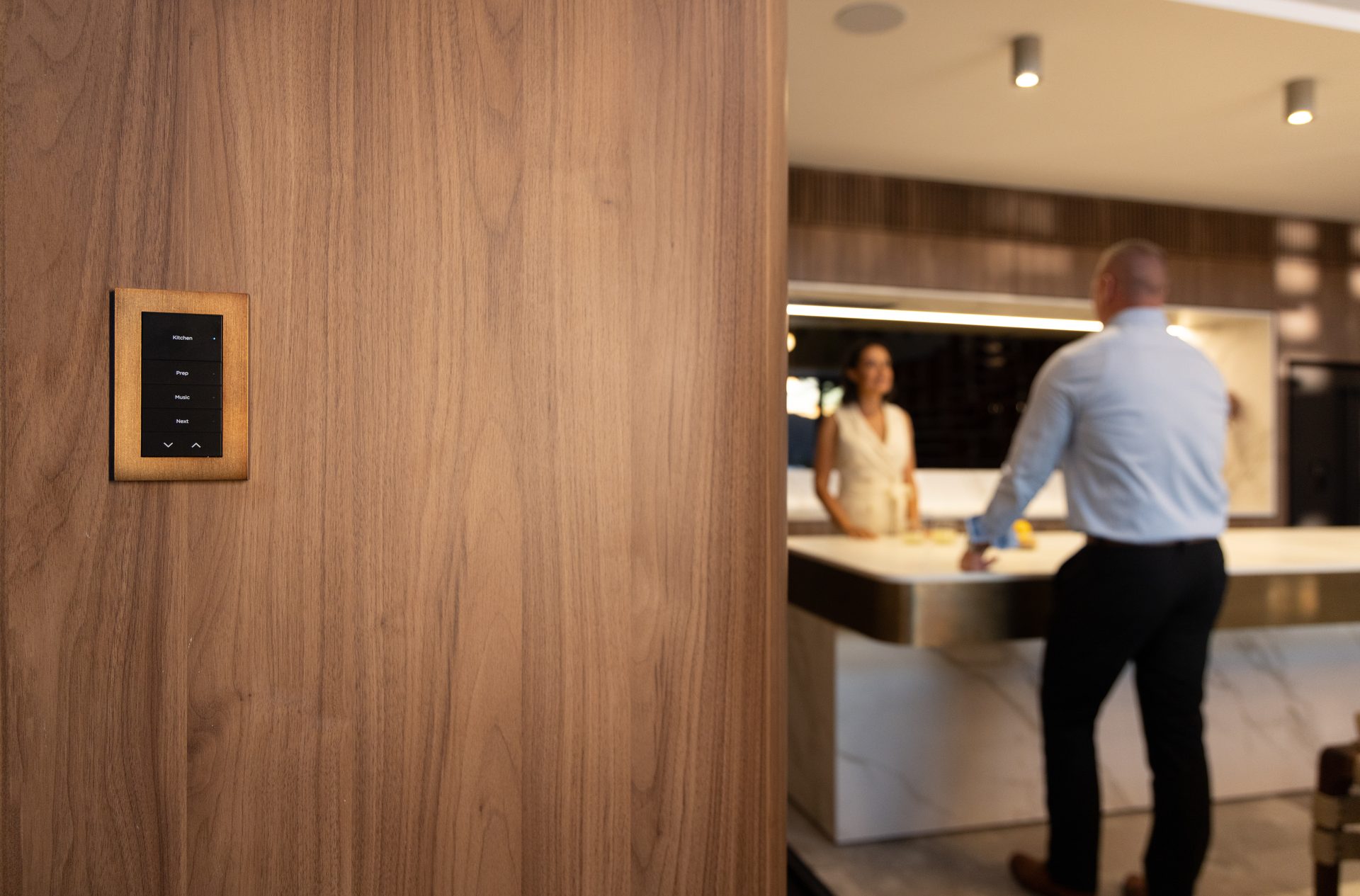 Control4 Lux keypad with elegant interior design