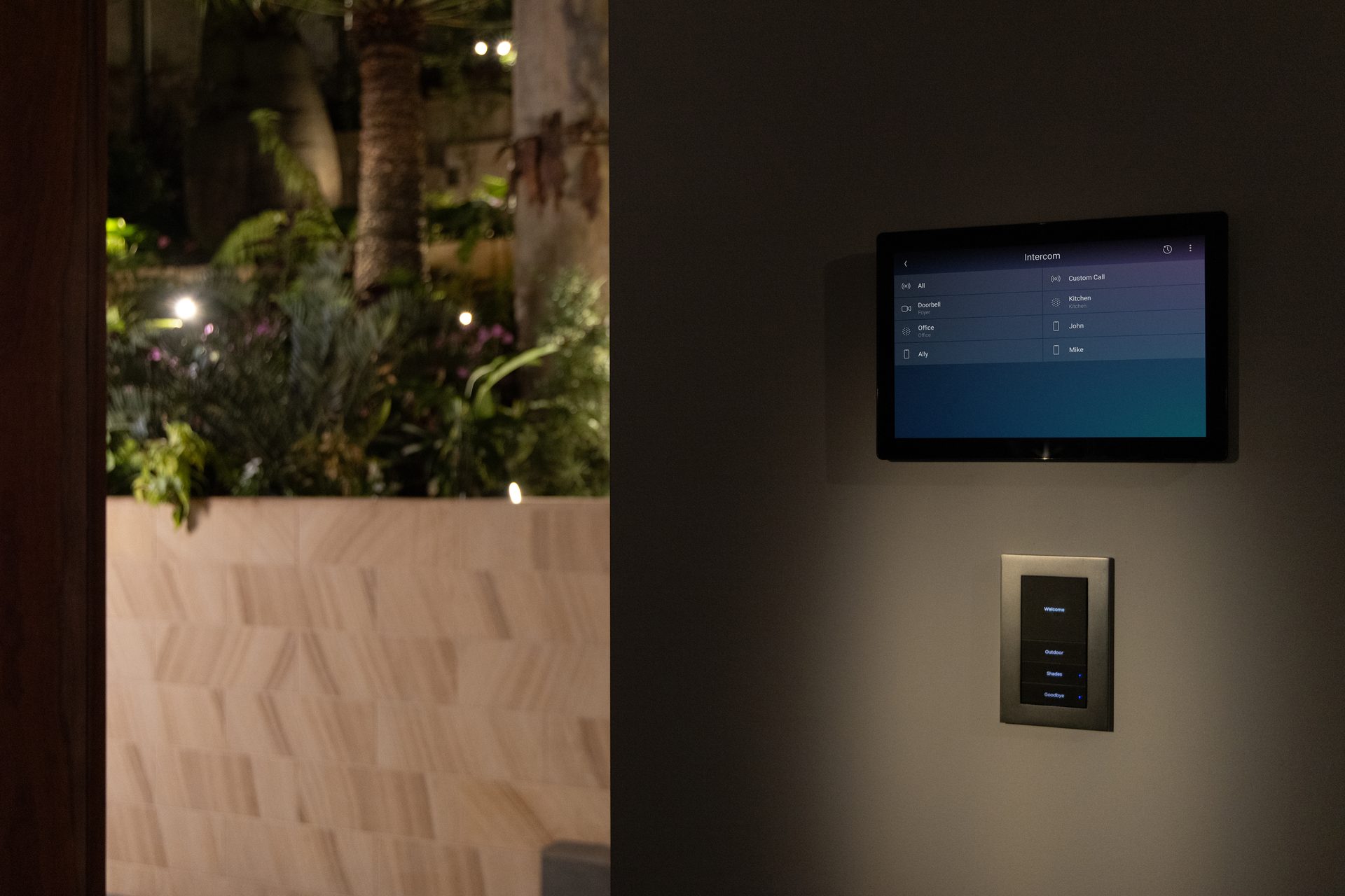 Control4 smart home — luxury living room with automated lighting