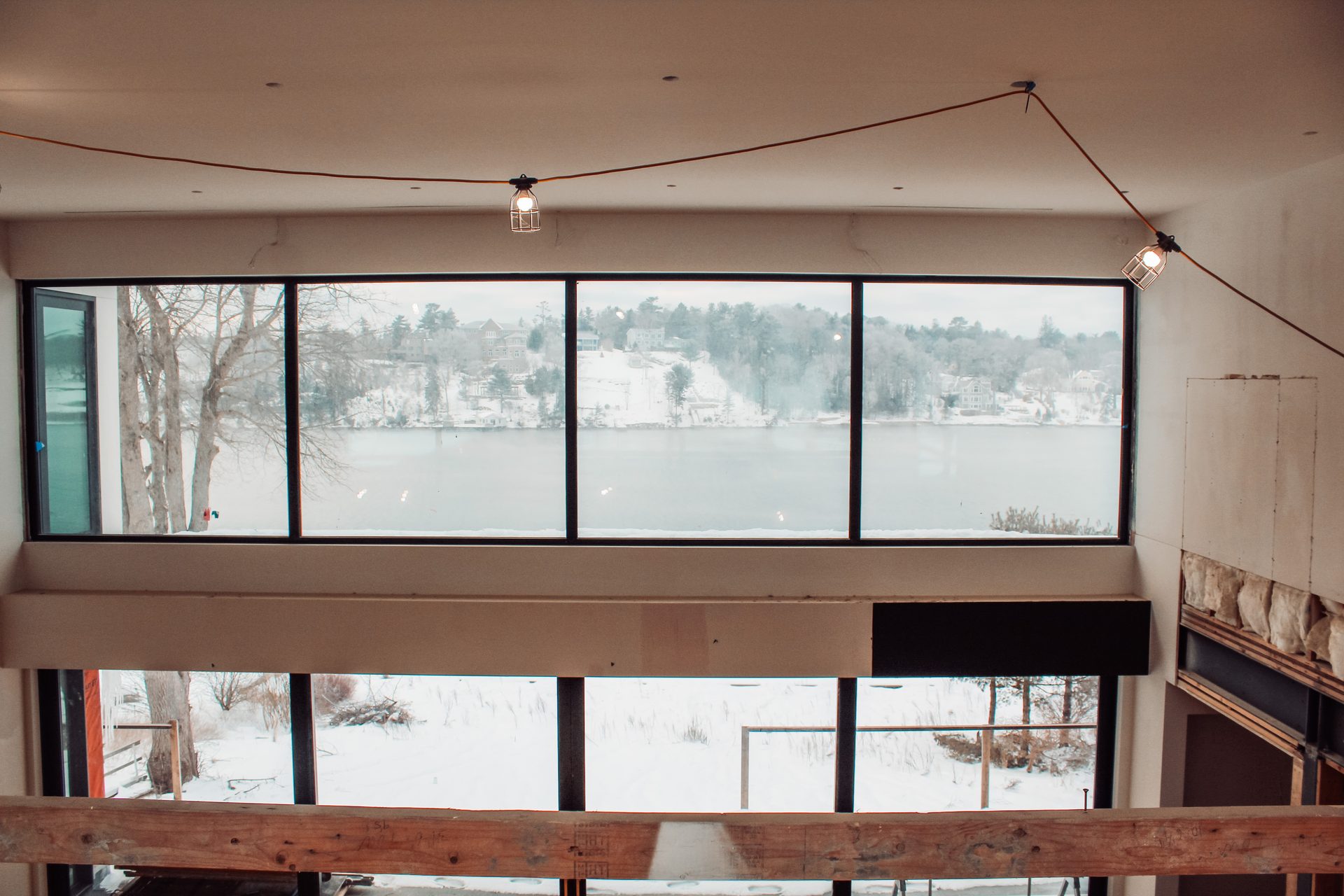 Exterior motorized screens and outdoor shading at dusk